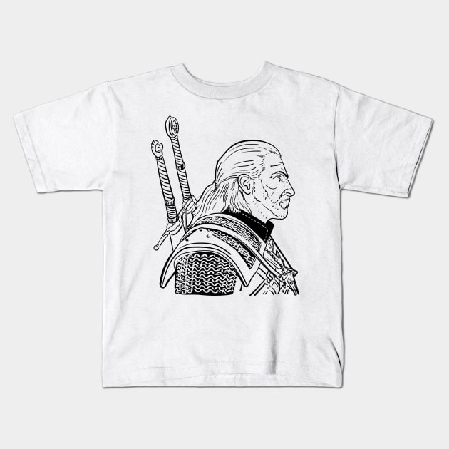 Geralt of Rivia Kids T-Shirt by NeedlePig